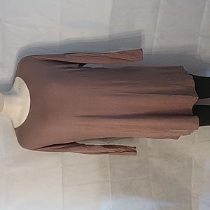 Azules women's long sleeve tunic top mocha size small